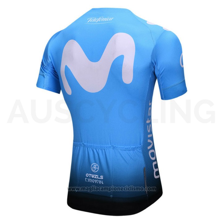 2018 Abbigliamento Ciclismo Movistar Blu Manica Corta e Salopette